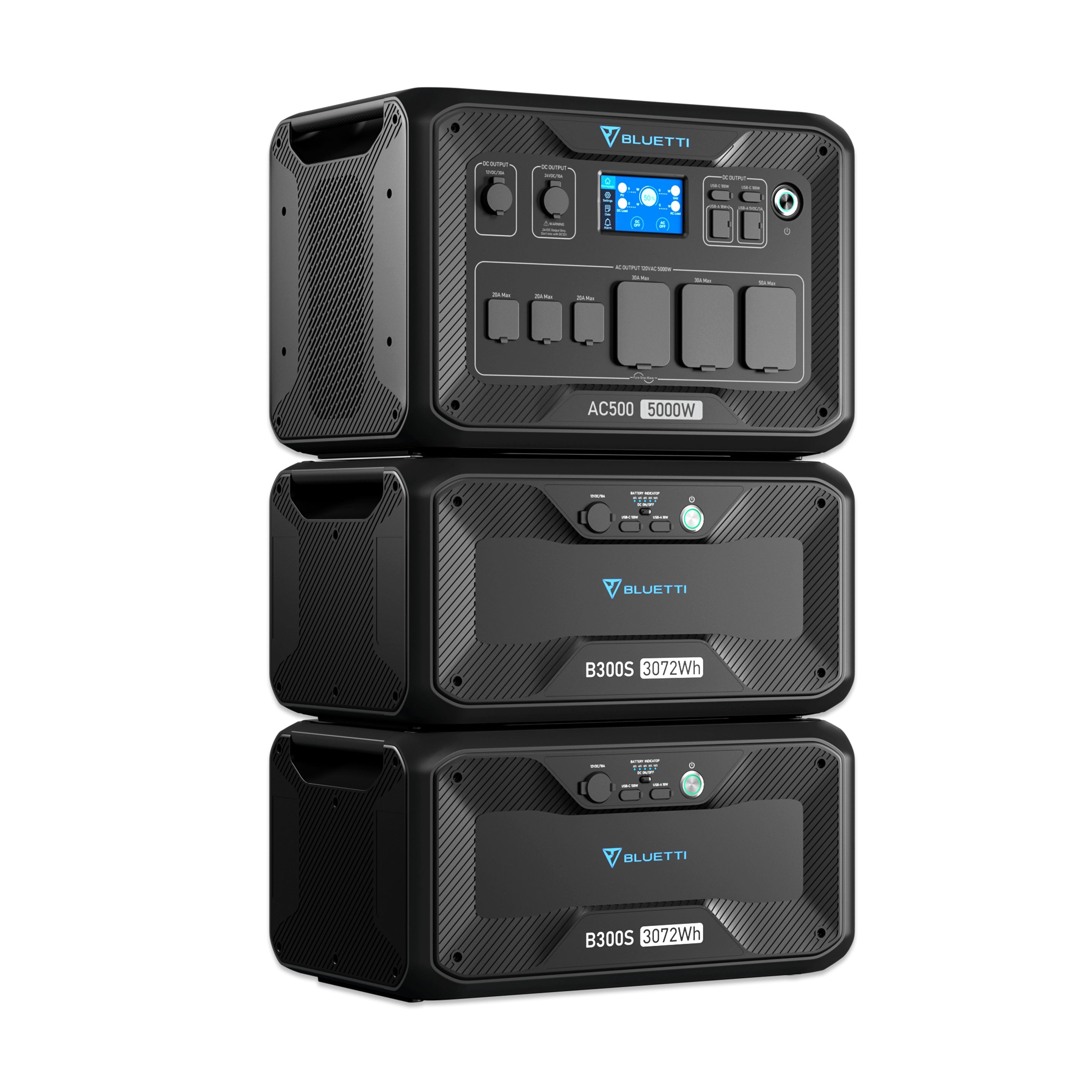 BLUETTI AC500 + B300S / Home Battery Backup, AC500+2*B300S / 5000W, 6144Wh Power Kit