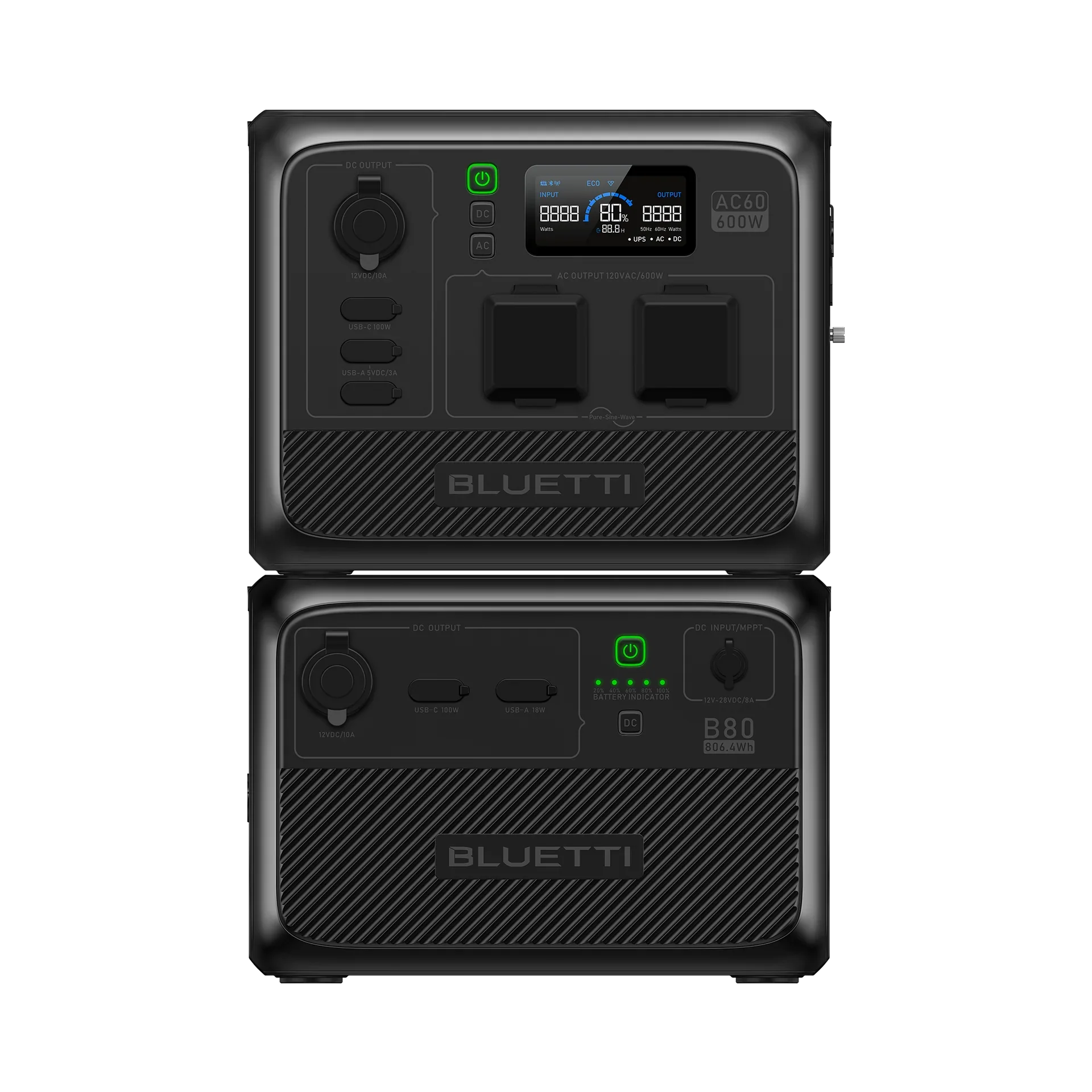 BLUETTI AC60 Portable Power Station / 600W 403Wh, AC60+B80 / 600W, 1209Wh Power Kit