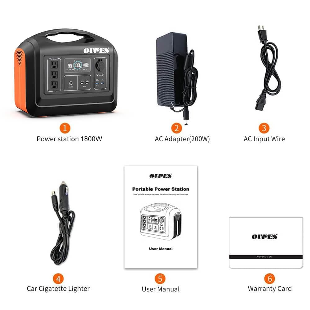 OUPES 1800 Portable Power Station | 1800W 1488Wh