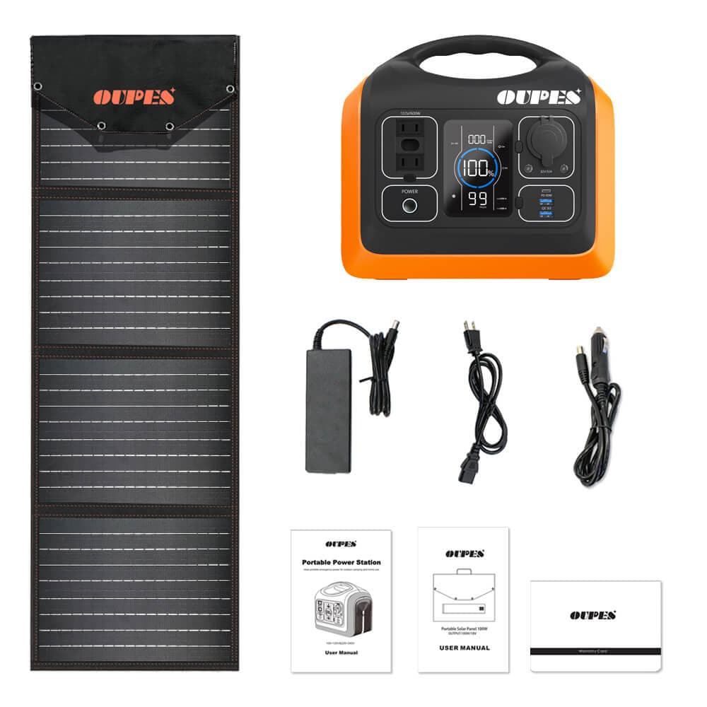 OUPES 600 + 1*100W Solar Panel | Solar Generator Kit