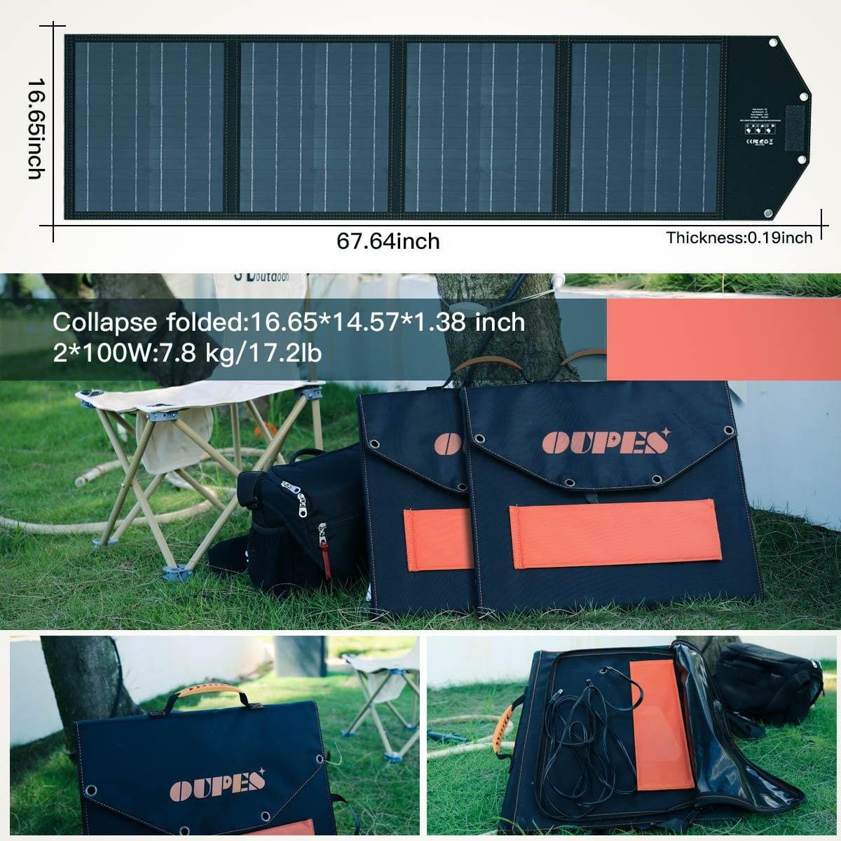 OUPES 200W Portable Solar Panel